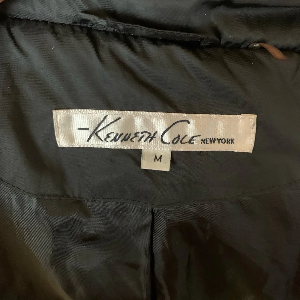 Kenneth Cole New York‎ Down Black Puffer Jacket Trench Medium Elegant Old Money - Picture 5 of 9